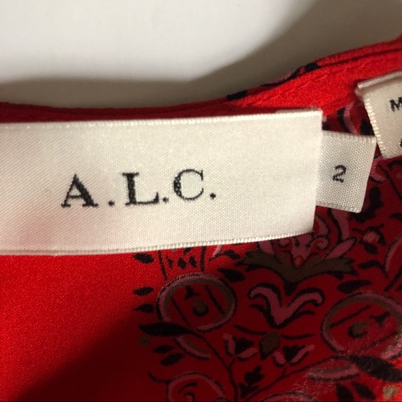 A.L.C Elisa Silk Sleeveless Red Dress, Size 2. - Picture 10 of 11